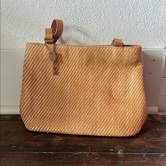 Fossil Handbags - Vintage Y2K Fossil Hobo Straw Tote Bag 75082